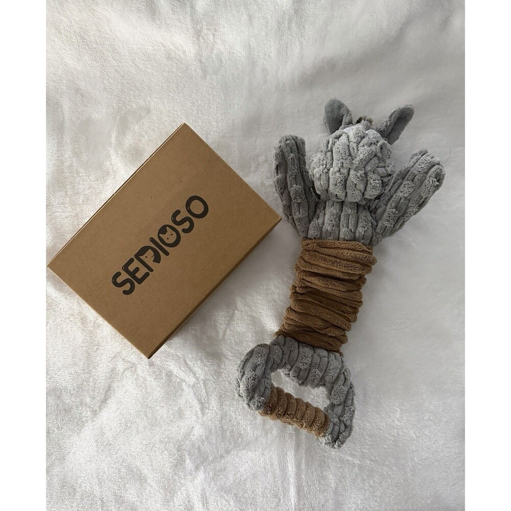 NEW Sedioso Tug Of War Dog Toy Donkey Grey Plush